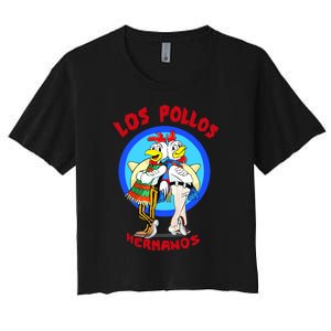 New Los Pollos Cool Vector Design Tshirt Women's Crop Top Tee