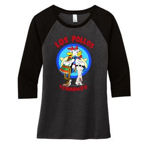 New Los Pollos Cool Vector Design Tshirt Women's Tri-Blend 3/4-Sleeve Raglan Shirt