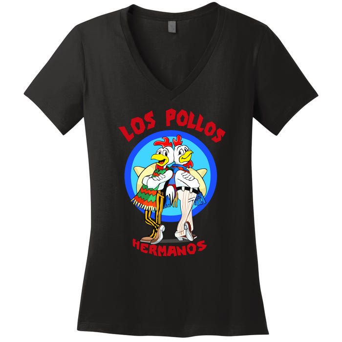 New Los Pollos Cool Vector Design Tshirt Women's V-Neck T-Shirt