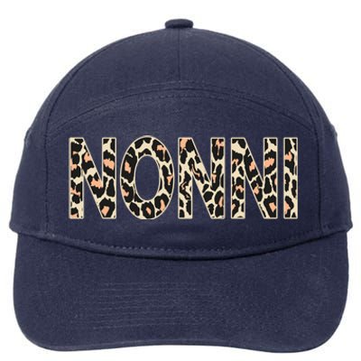 Nonni Leopard Print For Grandma Mom Mimi Or Nonna Cute Gift 7-Panel Snapback Hat