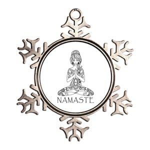 Namaste Lotus Position Yoga (Black) Gift Metallic Star Ornament