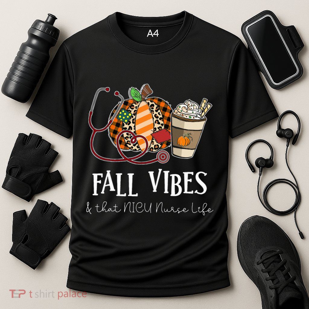 Nurse Leopard Pumpkin Fall Vibes And That NICU Nurse Life Performance Shirt