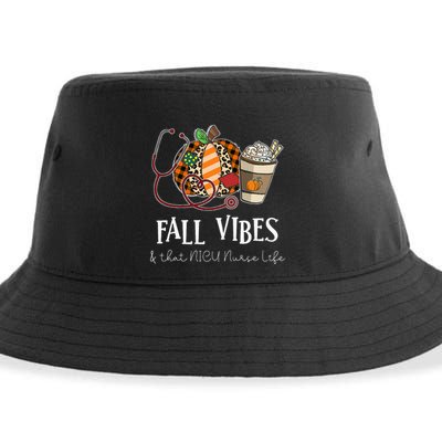 Nurse Leopard Pumpkin Fall Vibes And That NICU Nurse Life Sustainable Bucket Hat