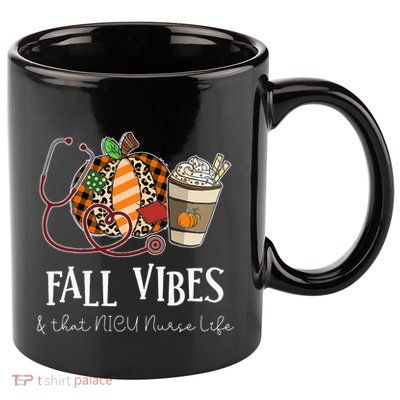 Nurse Leopard Pumpkin Fall Vibes And That NICU Nurse Life 11oz C Handle Ceramic Mug