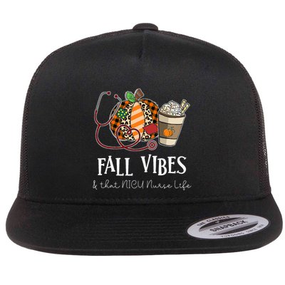 Nurse Leopard Pumpkin Fall Vibes And That NICU Nurse Life Flatbill Hat