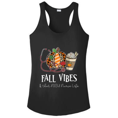 Nurse Leopard Pumpkin Fall Vibes And That NICU Nurse Life Ladies PosiCharge Competitor Racerback Tank