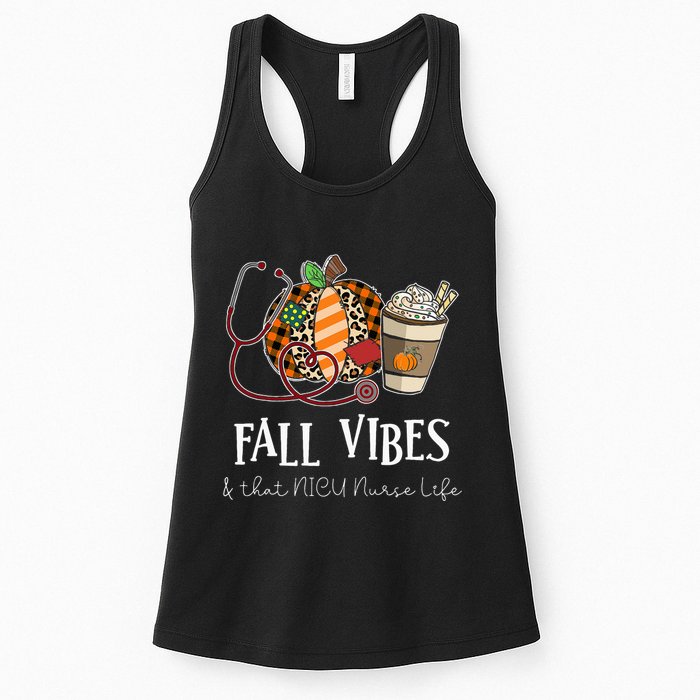 Nurse Leopard Pumpkin Fall Vibes And That NICU Nurse Life Womens Tank Top