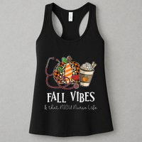 Nurse Leopard Pumpkin Fall Vibes And That NICU Nurse Life Womens Tank Top
