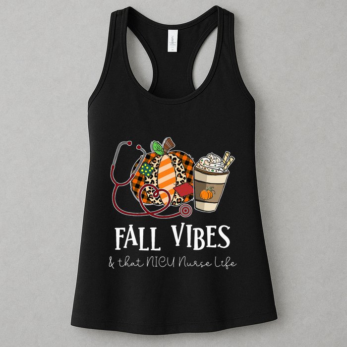 Nurse Leopard Pumpkin Fall Vibes And That NICU Nurse Life Womens Tank Top