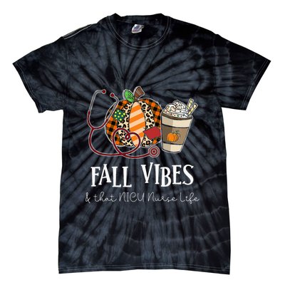 Nurse Leopard Pumpkin Fall Vibes And That NICU Nurse Life Tie-Dye T-Shirt