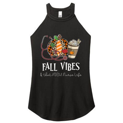 Nurse Leopard Pumpkin Fall Vibes And That NICU Nurse Life Women's Perfect Tri Rocker Tank