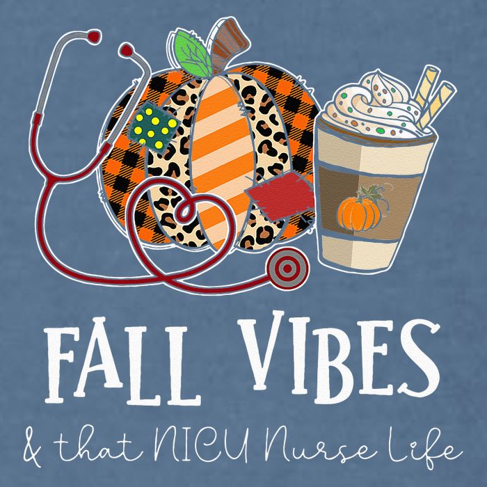 Nurse Leopard Pumpkin Fall Vibes And That NICU Nurse Life Garment-Dyed Sweatshirt
