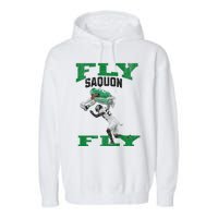 No Look Reverse Hurdle Fly Saquon Fly Football Garment-Dyed Fleece Hoodie