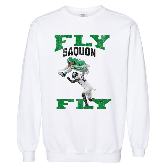 No Look Reverse Hurdle Fly Saquon Fly Football Garment-Dyed Sweatshirt