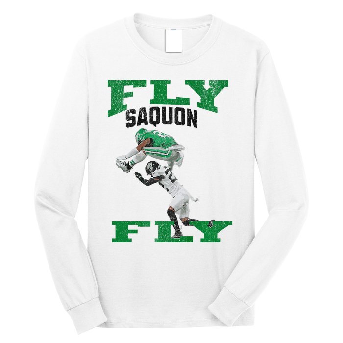 No Look Reverse Hurdle Fly Saquon Fly Football Long Sleeve Shirt