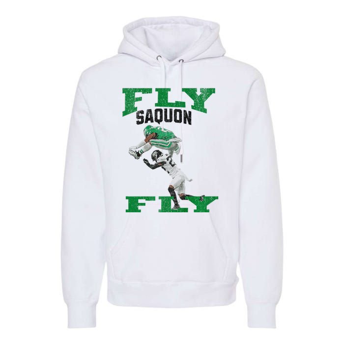 No Look Reverse Hurdle Fly Saquon Fly Football Premium Hoodie