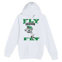 No Look Reverse Hurdle Fly Saquon Fly Football Premium Pullover Hoodie