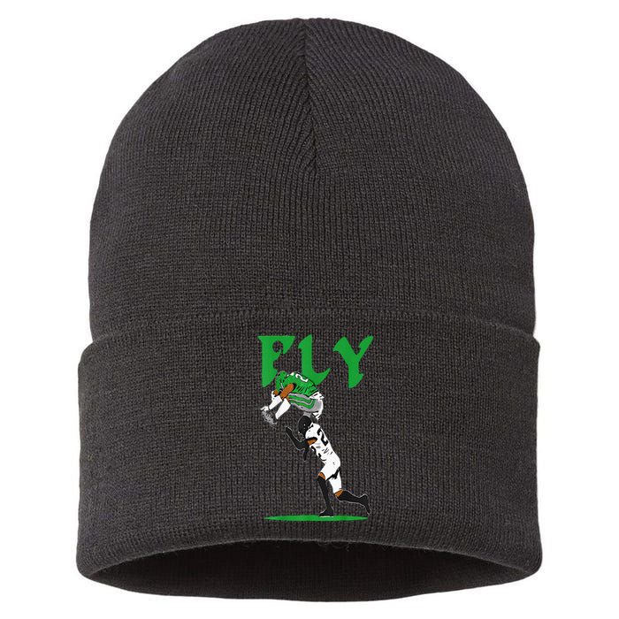 No Look Reverse Hurdle Fly Saquon Fly Football Sustainable Knit Beanie