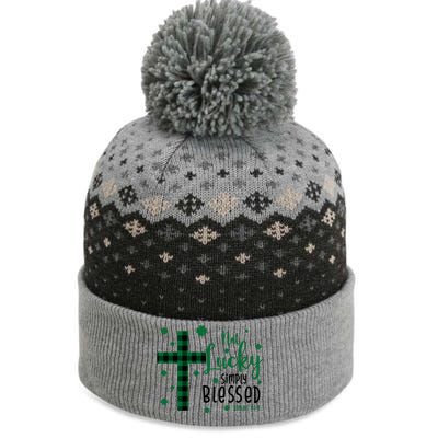 Not Lucky Simply Blessed St Patrick's Day Christianity The Baniff Cuffed Pom Beanie