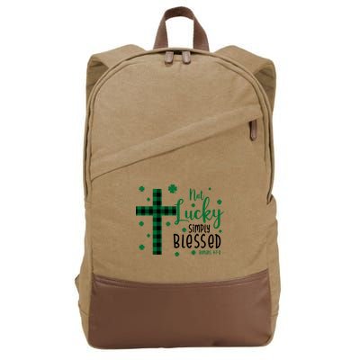 Not Lucky Simply Blessed St Patrick's Day Christianity Cotton Canvas Backpack