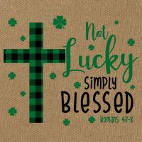 Not Lucky Simply Blessed St Patrick's Day Christianity Cotton Canvas Backpack