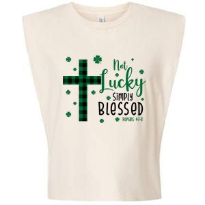 Not Lucky Simply Blessed St Patrick's Day Christianity Garment-Dyed Women's Muscle Tee