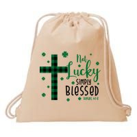 Not Lucky Simply Blessed St Patrick's Day Christianity Drawstring Bag
