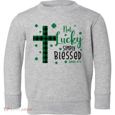 Not Lucky Simply Blessed St Patrick's Day Christianity Toddler Sweatshirt