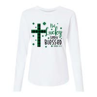 Not Lucky Simply Blessed St Patrick's Day Christianity Womens Cotton Relaxed Long Sleeve T-Shirt