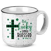 Not Lucky Simply Blessed St Patrick's Day Christianity 15oz Campfire Ceramic Mug