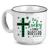 Not Lucky Simply Blessed St Patrick's Day Christianity 15oz Campfire Ceramic Mug