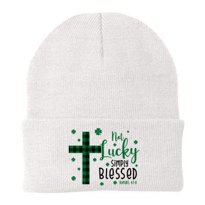 Not Lucky Simply Blessed St Patrick's Day Christianity Knit Cap Winter Beanie