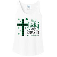 Not Lucky Simply Blessed St Patrick's Day Christianity Ladies Essential Tank