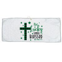 Not Lucky Simply Blessed St Patrick's Day Christianity Large Microfiber Waffle Golf Towel