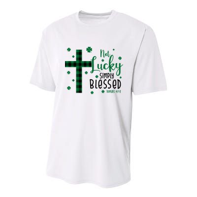 Not Lucky Simply Blessed St Patrick's Day Christianity Youth Performance Sprint T-Shirt