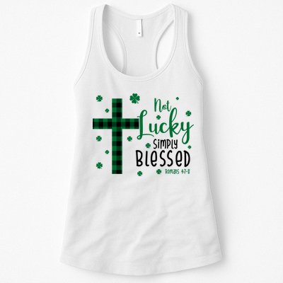 Not Lucky Simply Blessed St Patrick's Day Christianity Womens Tank Top