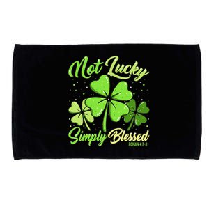 Not Lucky Simply Blessed Christian Shamrock St Patricks Day Microfiber Hand Towel