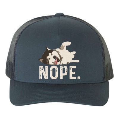 Nope Lazy Siberian Husky Yupoong Adult 5-Panel Trucker Hat