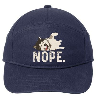 Nope Lazy Siberian Husky 7-Panel Snapback Hat