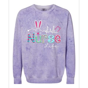 Nurse Life Stethoscope Nursing Cute Easter Bunny Easter Day Colorblast Crewneck Sweatshirt