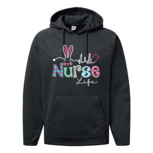 Nurse Life Stethoscope Nursing Cute Easter Bunny Easter Day Performance Fleece Hoodie