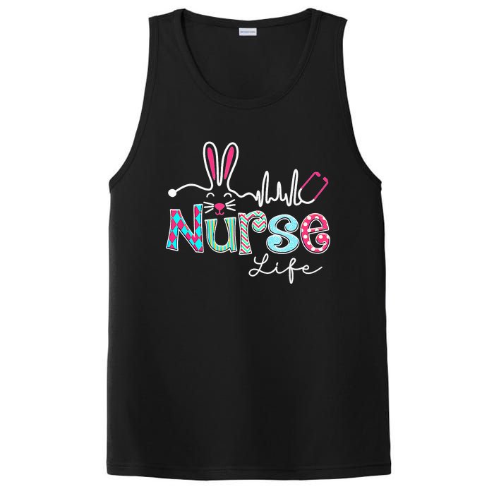 Nurse Life Stethoscope Nursing Cute Easter Bunny Easter Day PosiCharge Competitor Tank