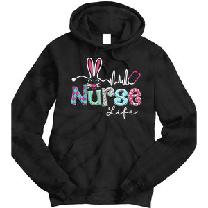 Nurse Life Stethoscope Nursing Cute Easter Bunny Easter Day Tie Dye Hoodie