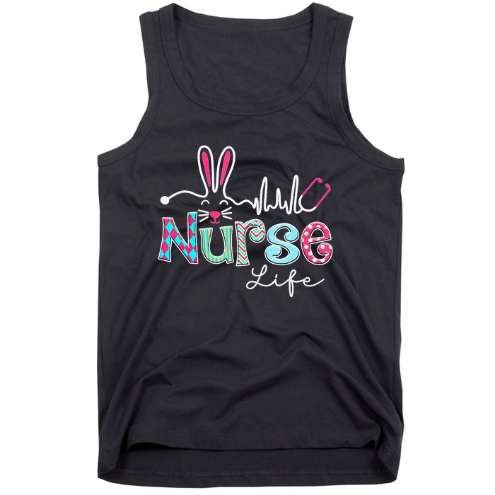 Nurse Life Stethoscope Nursing Cute Easter Bunny Easter Day Tank Top