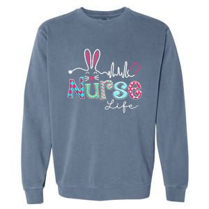 Nurse Life Stethoscope Nursing Cute Easter Bunny Easter Day Garment-Dyed Sweatshirt