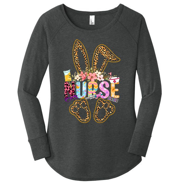 Nurse Life Stethoscope Nursing Cute Easter Bunny Easter Day Women's Perfect Tri Tunic Long Sleeve Shirt