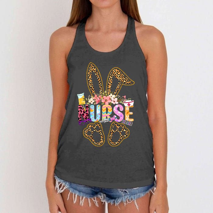 Nurse Life Stethoscope Nursing Cute Easter Bunny Easter Day Women's Knotted Racerback Tank