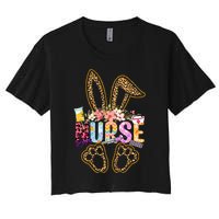 Nurse Life Stethoscope Nursing Cute Easter Bunny Easter Day Women's Crop Top Tee