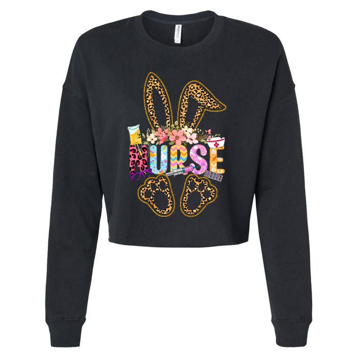 Nurse Life Stethoscope Nursing Cute Easter Bunny Easter Day Cropped Pullover Crew