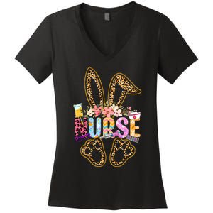 Nurse Life Stethoscope Nursing Cute Easter Bunny Easter Day Women's V-Neck T-Shirt